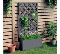 vidaXL Jardinera con enrejado gris WPC 65x33x135 cm