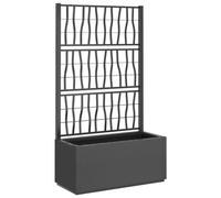 vidaXL Jardinera con enrejado 80x36x140 cm – PP gris oscuro para jardín, balcón