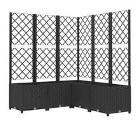 vidaXL Jardinera con Enrejado PP Negro 120x120x136 cm