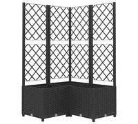 vidaXL Jardinera con Enrejado Macetero Soporte Caja Plantador Flores Plantas Jardín Patio Terraza Balcón Decoración PP Negro 80x80x136 cm
