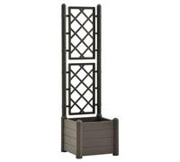 vidaXL Jardinera con enrejado PP 43x43x142 cm Gris antracita – Estable