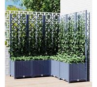 vidaXL Jardinera con enrejado PP azul gris 120x120x136 cm
