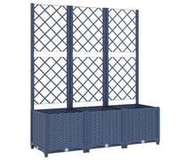 vidaXL Jardinera con Enrejado PP Azul Gris 120x40x136 cm