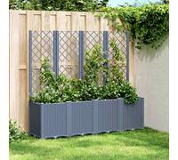 vidaXL Jardinera con enrejado PP azul gris 160x40x140 cm