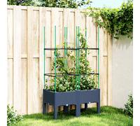 vidaXL Jardinera con enrejado PP azul gris 80x40x142,5 cm
