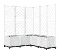 vidaXL Jardinera con Enrejado PP Blanco 120x120x136 cm, Jardinera, arriate Elevado, macetero, macetero con Enrejado, arriate, macetero de Exterior