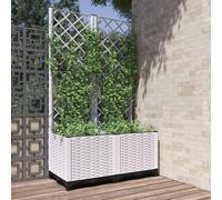 vidaXL Jardinera con enrejado PP blanco 80x40x136 cm