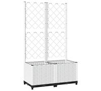 vidaXL Jardinera con Enrejado PP Blanco 80x40x136 cm, Jardinera, arriate Elevado, macetero, macetero con Enrejado, arriate, macetero de Exterior