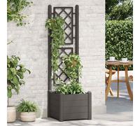 vidaXL Jardinera con enrejado PP gris antracita 43x43x142 cm