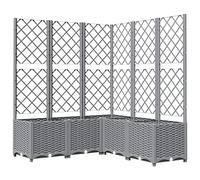 vidaXL Jardinera con enrejado PP gris claro 120x120x136 cm