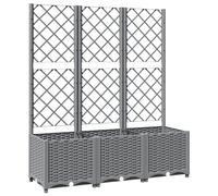 vidaXL Jardinera con Enrejado PP Gris Claro 120x40x136 cm, Jardinera, arriate Elevado, macetero, macetero con Enrejado, arriate, macetero de Exterior