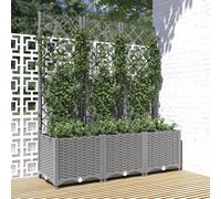 vidaXL Jardinera con enrejado PP Gris claro 120x40x136 cm arriate elevado