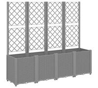 vidaXL Jardinera con enrejado PP gris claro 160x40x140 cm