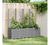 vidaXL Jardinera con enrejado PP gris claro 160x40x140 cm