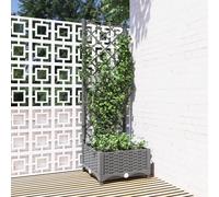 vidaXL Jardinera con enrejado PP gris claro 40x40x121,5 cm