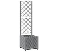 vidaXL Jardinera con Enrejado PP Gris Claro 40x40x136 cm, Jardinera, arriate Elevado, macetero, macetero con Enrejado, arriate, macetero de Exterior
