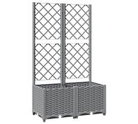 vidaXL Jardinera con Enrejado PP Gris Claro 80x40x136 cm, Jardinera, arriate Elevado, macetero, macetero con Enrejado, arriate, macetero de Exterior