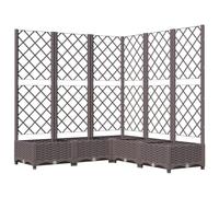 vidaXL Jardinera con Enrejado PP marrón 120x120x121,5 cm