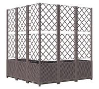 vidaXL Jardinera con enrejado PP marrón 120x120x136 cm Marrón 120 x 120 x 136 cm