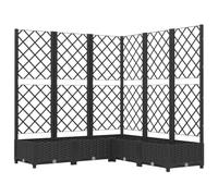 vidaXL Jardinera con Enrejado PP Negro 120x120x121,5 cm