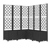 vidaXL Jardinera con enrejado PP negro 120x120x136 cm