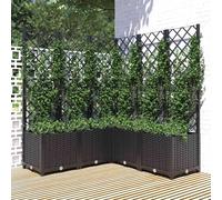 vidaXL Jardinera con enrejado PP negro 120x120x136 cm