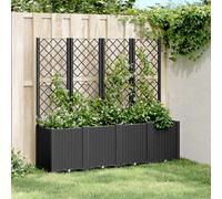 vidaXL Jardinera con enrejado PP negro 160x40x140 cm