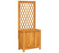 vidaXL Jardinera con enrejado y estante acacia maciza 55x29,5x132 cm