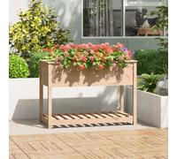 vidaXL Jardinera con estante de madera maciza de pino 111,5x54x81 cm