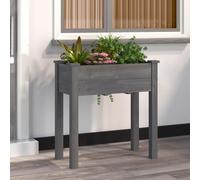 vidaXL Jardinera con forro interior madera abeto gris 71x37x76 cm