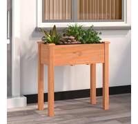 vidaXL Jardinera con forro interior madera abeto marrón 71x37x76 cm