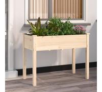 vidaXL Jardinera con forro interior madera maciza abeto 118x59x76 cm