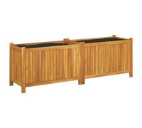 vidaXL Jardinera con forro madera maciza de acacia 153 x 38,5 x 50 cm