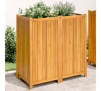 vidaXL Jardinera con forro madera maciza de acacia Dimensiones 54 x 31 x 30 cm, 42 x 42 x 40 cm, 80 x 42 x 40 cm y mas