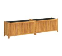 vidaXL Jardinera con forro madera maciza de acacia 199x38,5x50 cm