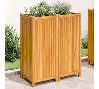 vidaXL Jardinera con forro madera maciza de acacia Dimensiones 31 x 31 x 50 cm, 54 x 31 x 50 cm, 31 x 31 x 75 cm y mas