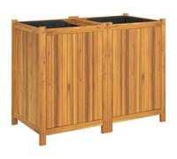 vidaXL Jardinera con forro madera maciza de acacia Dimensiones 31 x 31 x 50 cm, 54 x 31 x 50 cm, 31 x 31 x 75 cm y mas