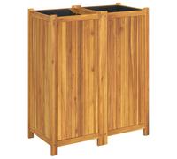 vidaXL Jardinera con forro madera maciza de acacia Dimensiones 31 x 31 x 50 cm, 54 x 31 x 50 cm, 31 x 31 x 75 cm y mas