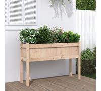 vidaXL Jardinera con patas madera maciza de pino 110x31x70 cm