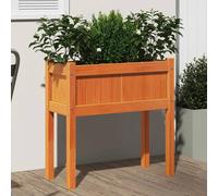vidaXL Jardinera con patas madera maciza pino marrón cera 70x31x70 cm