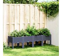 vidaXL Jardinera con patas PP azul gris 160x40x42 cm