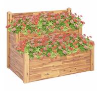vidaXL Jardinera de 2 niveles madera maciza de acacia 110x75x84 cm