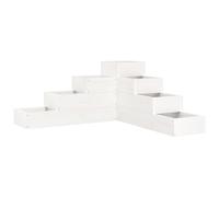 vidaXL Jardinera de 4 Niveles, Macetero de Plantas Flores, Pirámide de Cultivo de Hierbas, Maceta para Jardín Patio, Madera Maciza de Pino Blanca