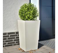 vidaXL Jardinera de acero blanca 45x45x75 cm