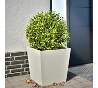 vidaXL Jardinera de acero blanca 50x50x50 cm