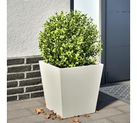 vidaXL Jardinera de acero blanco 40x40x40 cm