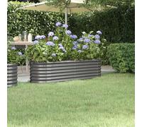 vidaXL Jardinera de acero galvanizado gris 152x40x36cm