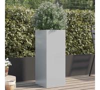 vidaXL Jardinera, Arriate Elevado, Soporte para Macetas, Macetero Exterior de Plantas para Jardín Patio Balcón, Acero Galvanizado Plateado
