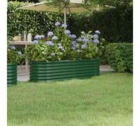 vidaXL Jardinera de acero galvanizado verde 152x40x36cm
