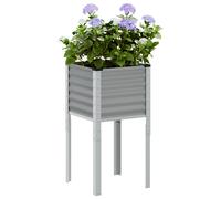 vidaXL Jardinera de acero gris 45x45x88 cm